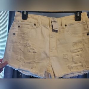 White American Eagle Distressed Jean Shorts